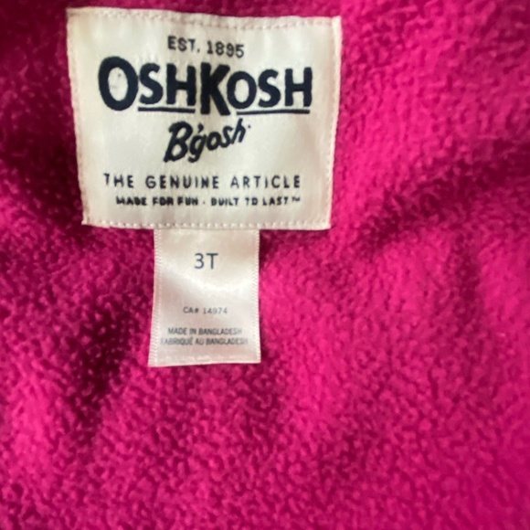 Osh Kosh Girls Pink Sz 3T Puffy Vest & Kombi Pink Heart Fleece Lined Hat. - Picture 8 of 15